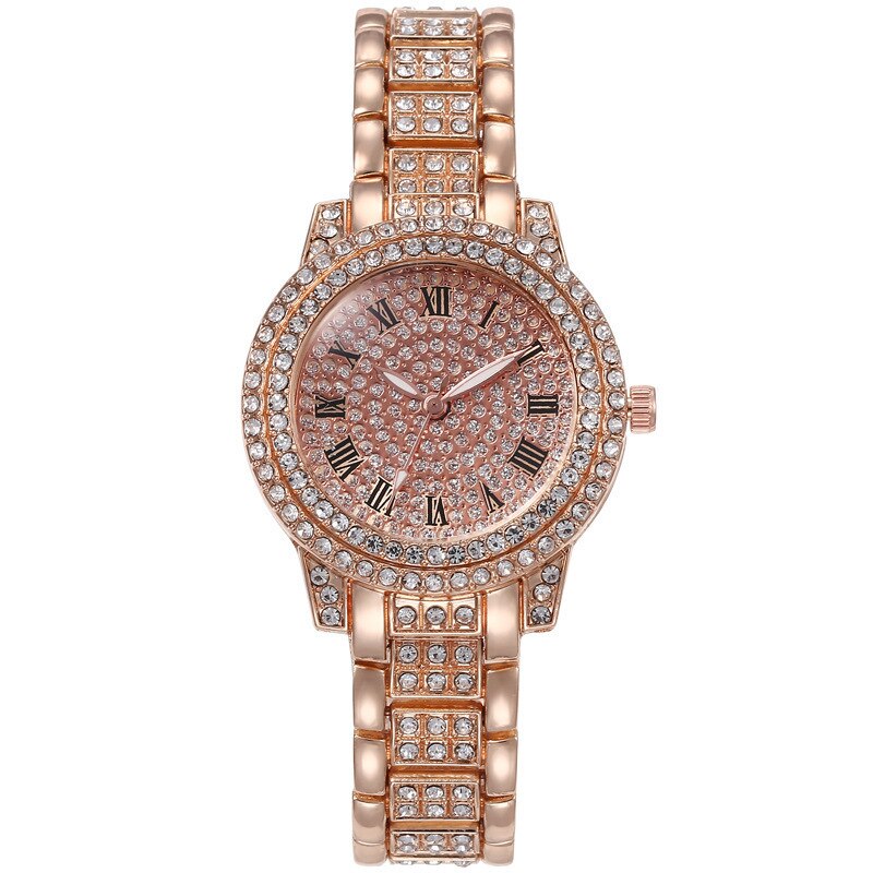 Hot Fashion Women Luxury Diamond Watches Bracelet Ladies Quartz Watch Rose Gold Womens Wristwatch Shiny Crystal Reloj Mujer