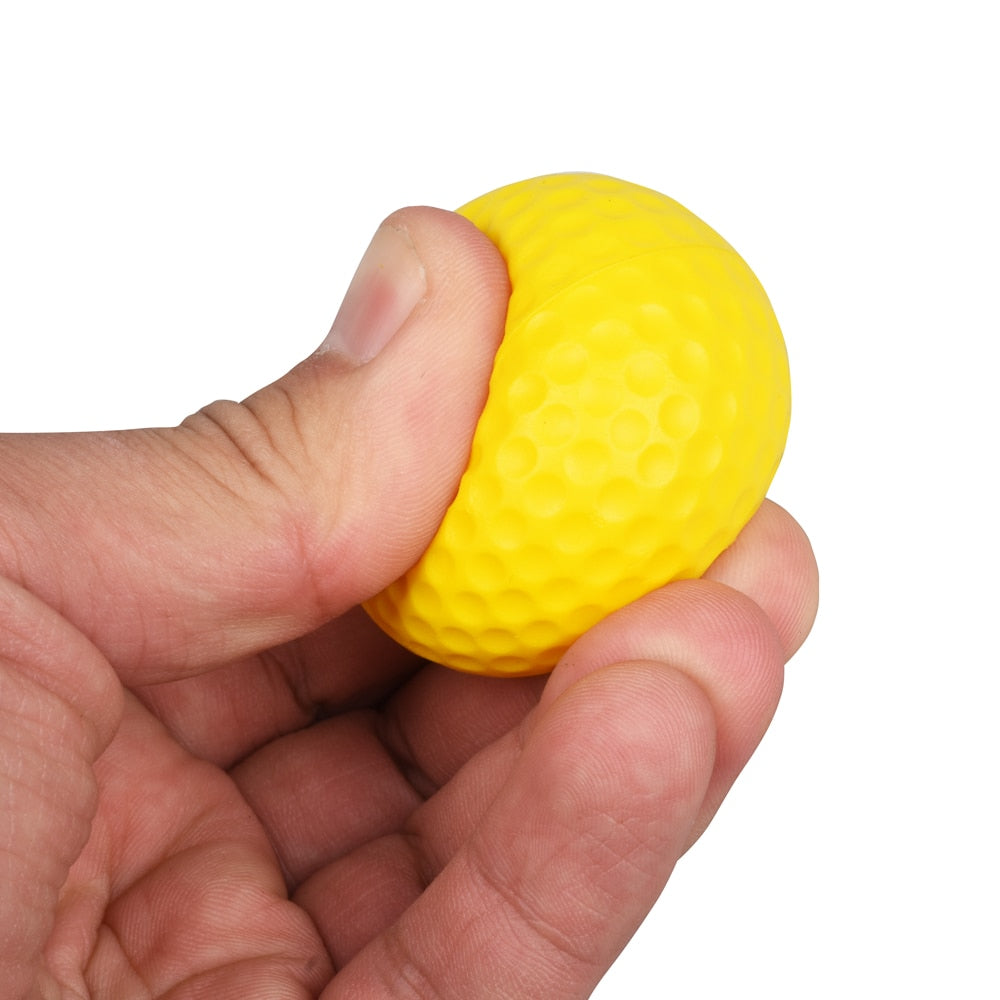 10pcs/pack Soft Indoor Practice PU Yellow Golf Balls Training Aid H8876 Free Shipping Drop Shipping Wholesale