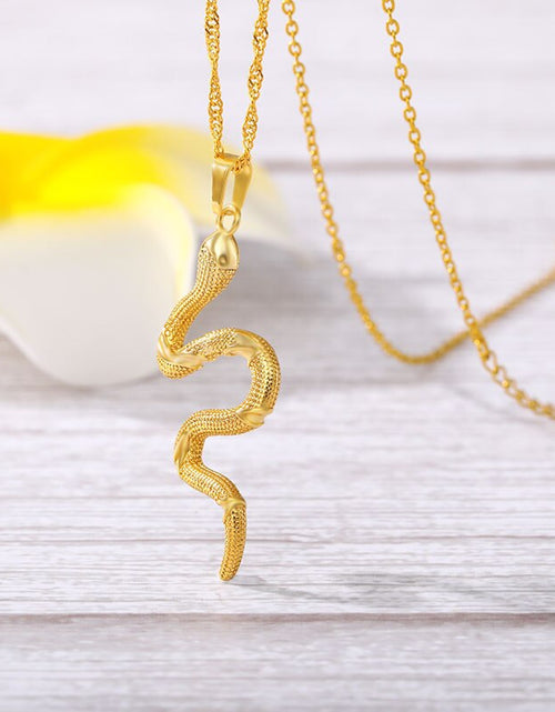 Load image into Gallery viewer, Snake Pendant Necklace For Women Simple Gold Color Animals Necklace Collar Pendant Stainless Steel Jewelry collar hombre
