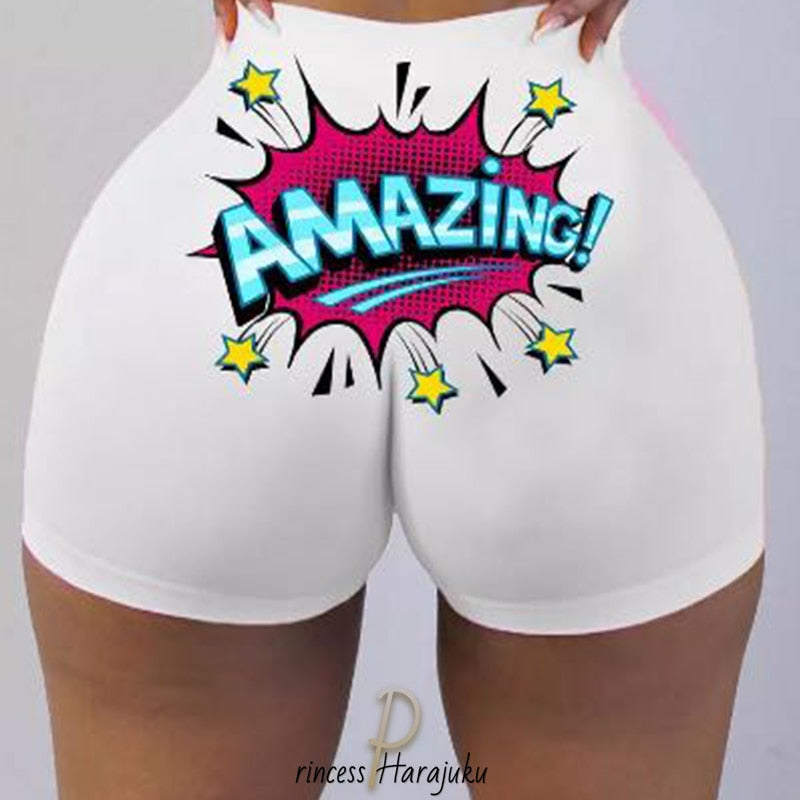 Women Hot Sale Printed Shorts In The 2021summer Casual High Waist Motorcycle Shorts Sexy Cute Sports Fitness Shorts Dropshipping