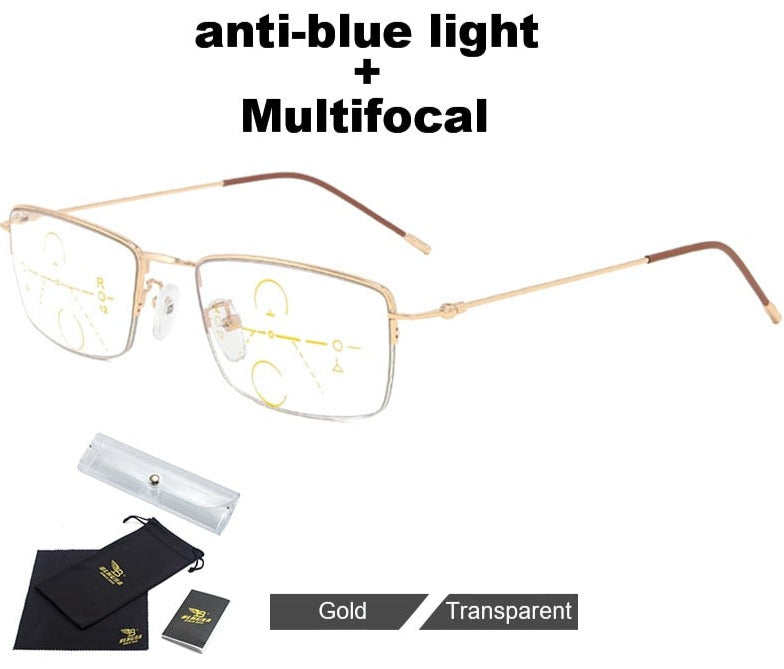 Ultra Light Anti Blue Light Reading Glasses Men Progressive Multifocal Looking Far And Near Eyeglasses Elderly Business Glasses