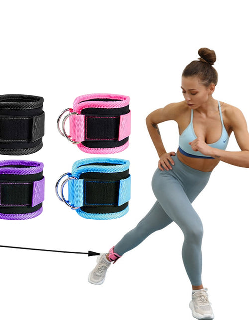 Load image into Gallery viewer, 1Pair Fitness Ankle Straps Leg Exercises Adjustable D-Ring Ankle Cuffs Gym Workouts Glutes Legs Strength Sports Feet Guard
