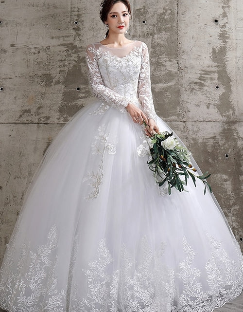 Load image into Gallery viewer, Wedding Dress 2022 New Birde Long Sleeve Ball Gown Luxury Lace Wedding Dresses Vestido De Noiva Robe De Mariee Plus Size
