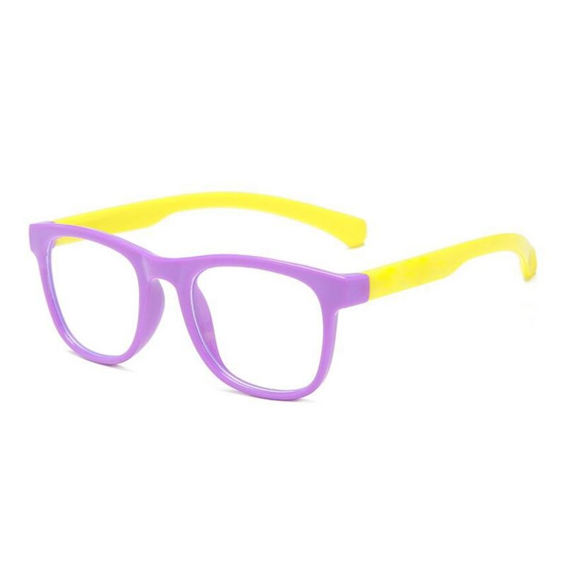 Children Bendable Silicone Anti-blue Light Glasses Flexible One-piece Safe Eyeglasses Plain Mirror Goggles Eyewear Frame