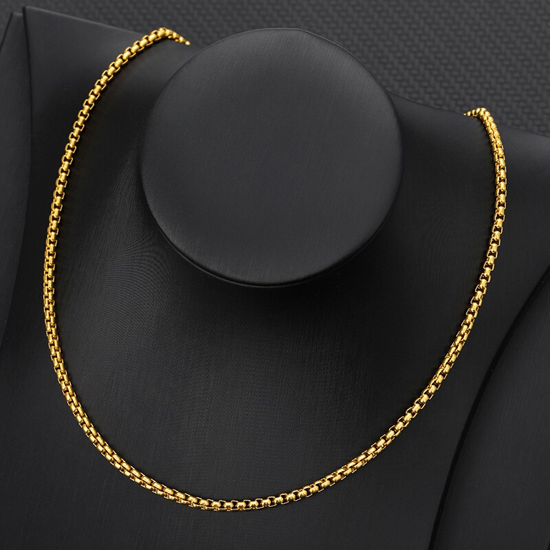 Stainless Steel Necklace for Men Women Curb Cuban Link Chain Chokers Vintage Gold Golor Chains Christmas Gift