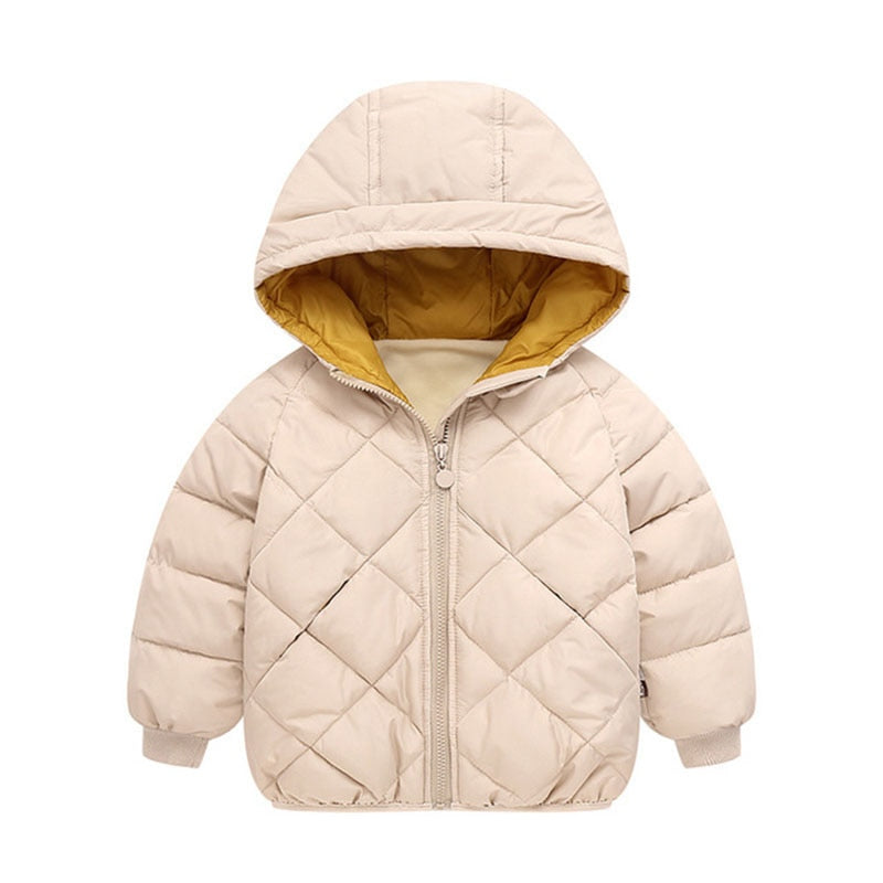 Autumn Winter New Children Down  Jacket Boys Girls Fashion Thick Warm Jacket Baby Hooded Warm Outwear Kids Cotton Coat 2-7 Year