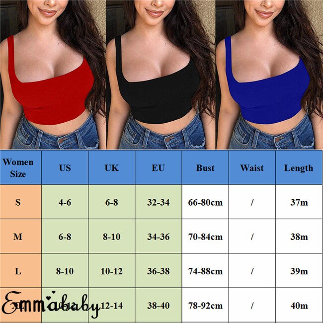 Women Sexy Crop Top Tank Summer Causal Vest Beach Sleeveless T-Shirt  Sports Holiday Tank Top 7 Colors