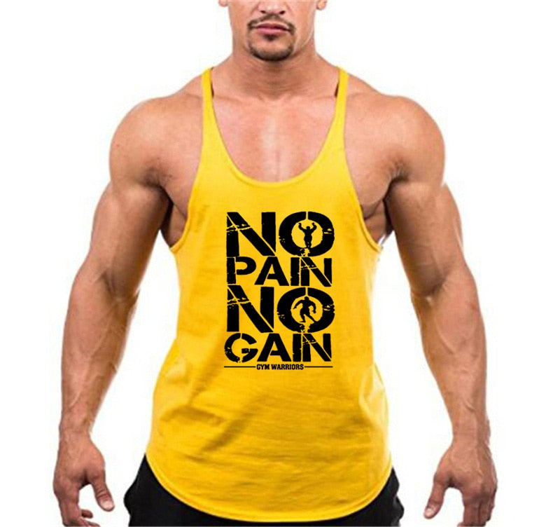 Gym Stringer Tank Top Men Bodybuilding Clothing Cotton Sleeveless Shirt Man Fitness Vest Singlet Sportwear Workout Tanktop