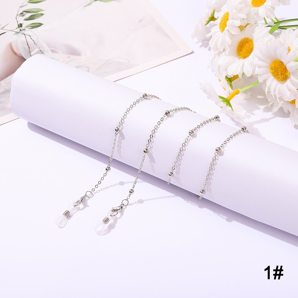 Silver Color Sunglasses Chain Face Mask Lanyard Fashion Reading Glasses Chains Mask Holder Strap Accessories for Women