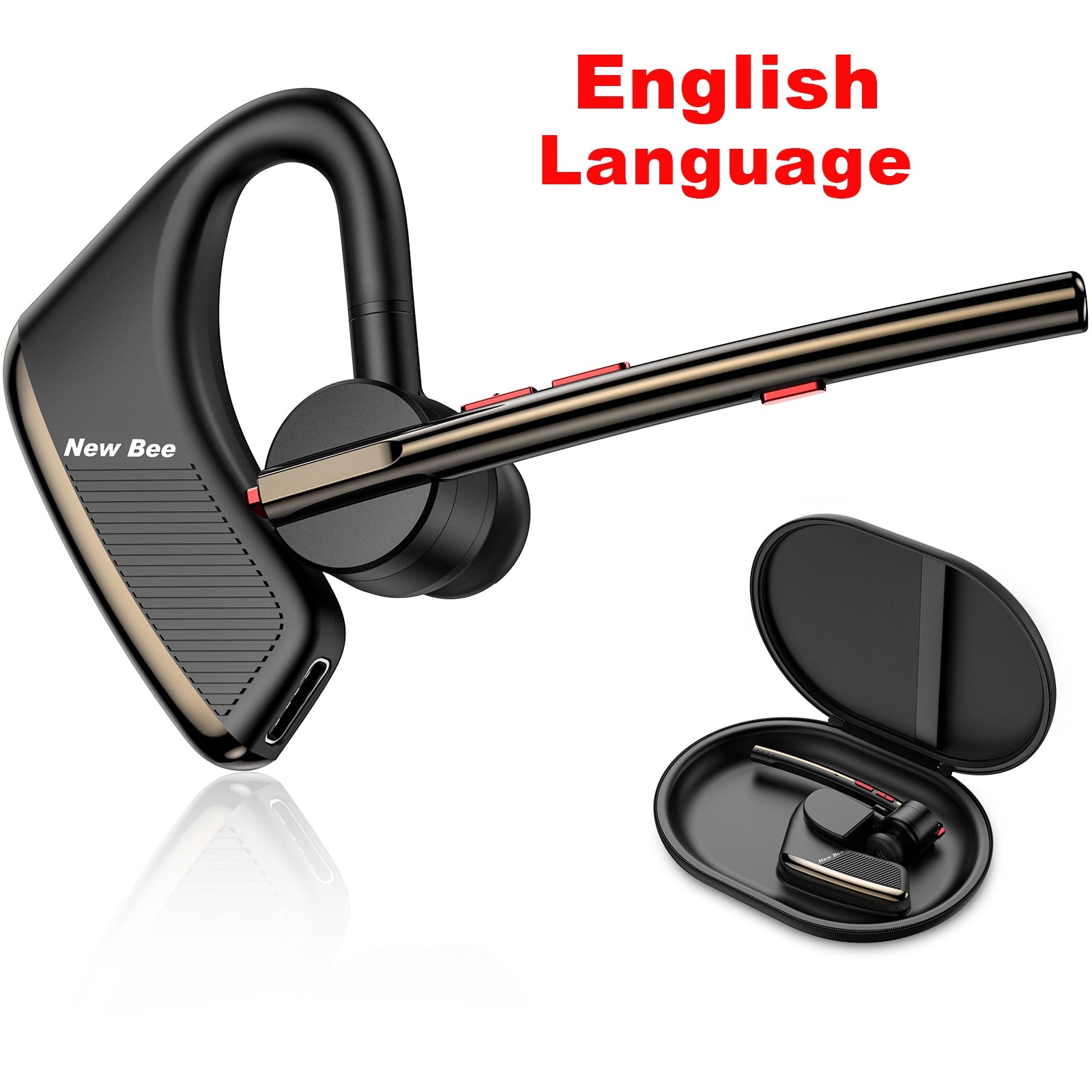 New Bluetooth 5.2 Headset Wireless Earphones Headphone with Dual Mic Hands-free Earpiece CVC8.0 Noise Cancelling Earbuds