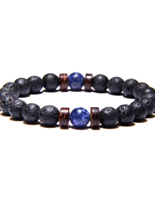 Load image into Gallery viewer, Beads Bracelet for Men Natural Volcanic Stone Bead Tibetan Buddha chakra Lava Stone Diffuser Bracelets Men Fashion New Jewelry
