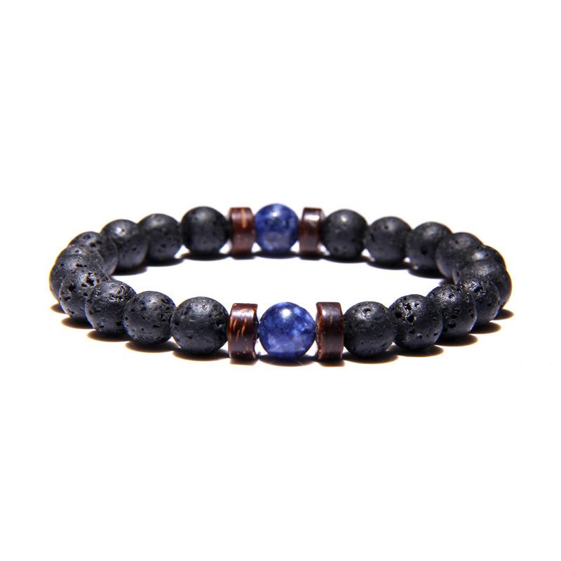 Beads Bracelet for Men Natural Volcanic Stone Bead Tibetan Buddha chakra Lava Stone Diffuser Bracelets Men Fashion New Jewelry