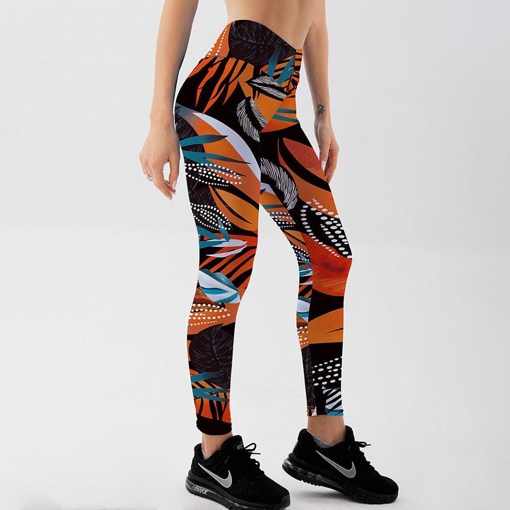 Printing Leggings Fitness Yoga Pants Women High Waist Push Up Hip  Workout Elastic Tights Running Activewear Gym Sports Pants