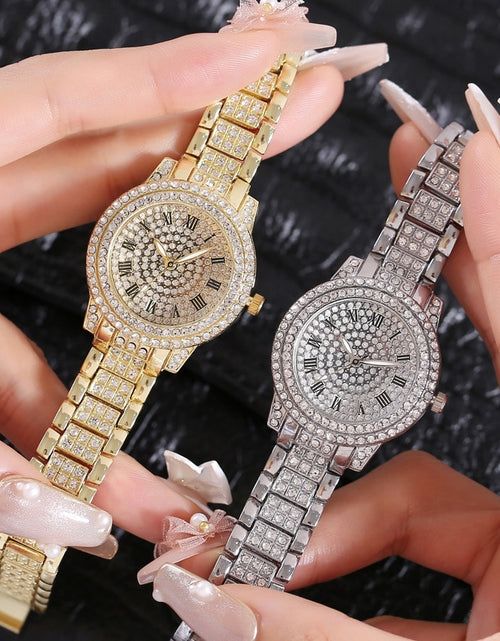 Load image into Gallery viewer, Hot Fashion Women Luxury Diamond Watches Bracelet Ladies Quartz Watch Rose Gold Womens Wristwatch Shiny Crystal Reloj Mujer
