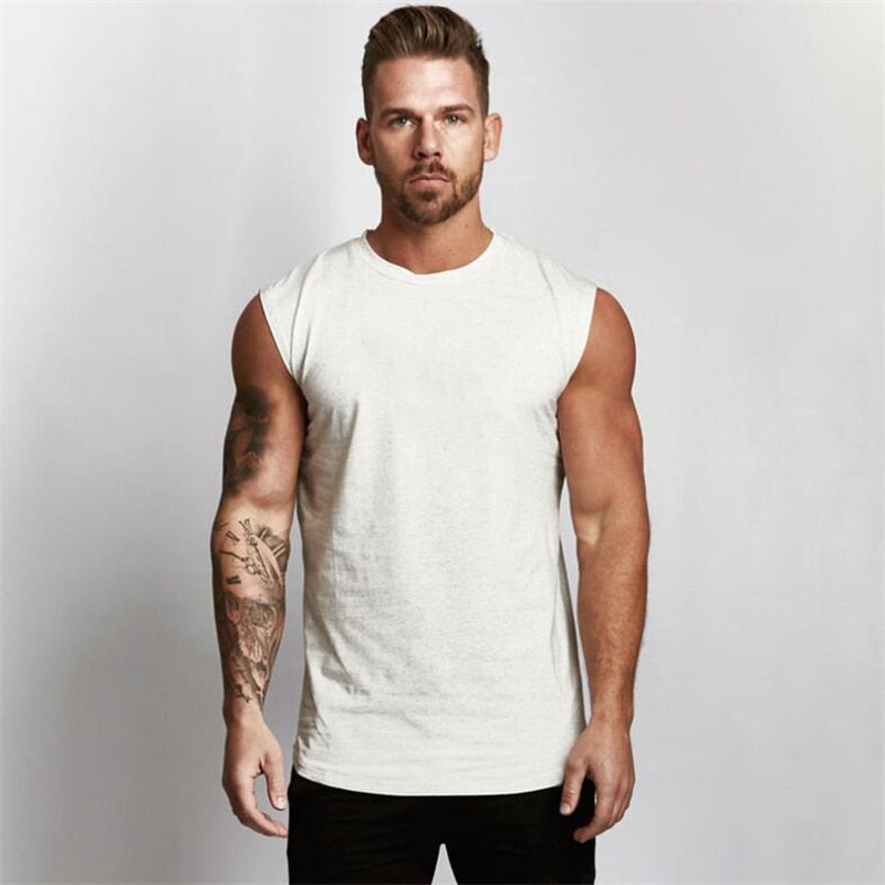 2020 Gym Workout Sleeveless Shirt Tank Top Men Bodybuilding Clothing Fitness Mens Sportwear Vests Muscle Men Tank Tops