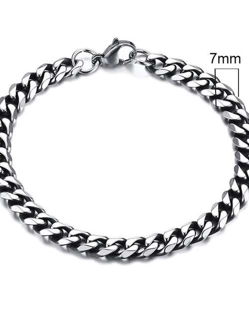 Load image into Gallery viewer, 3-11mm Chunky Miami Curb Chain Bracelet for Men, Stainless Steel Cuban Link Chain Wristband Classic Punk Heavy Male Jewelry
