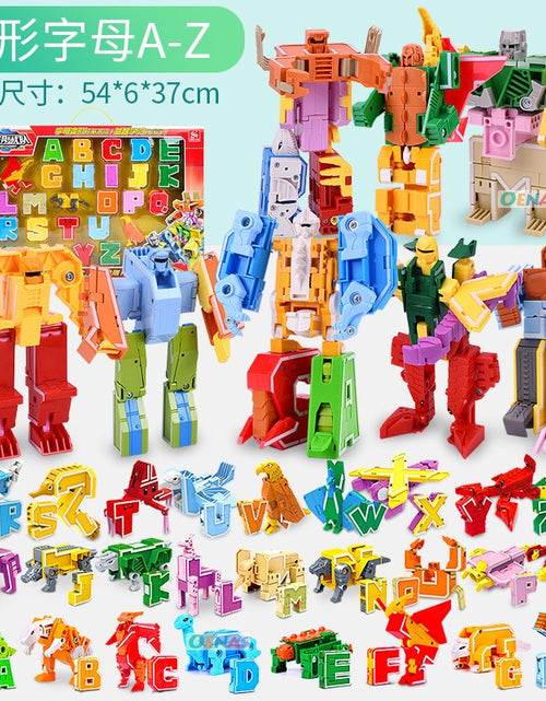 Load image into Gallery viewer, Educational Assemble Robots Transformation Building Blocks Action Figure Car Model Deform Number Letters Alphabet Math Toys
