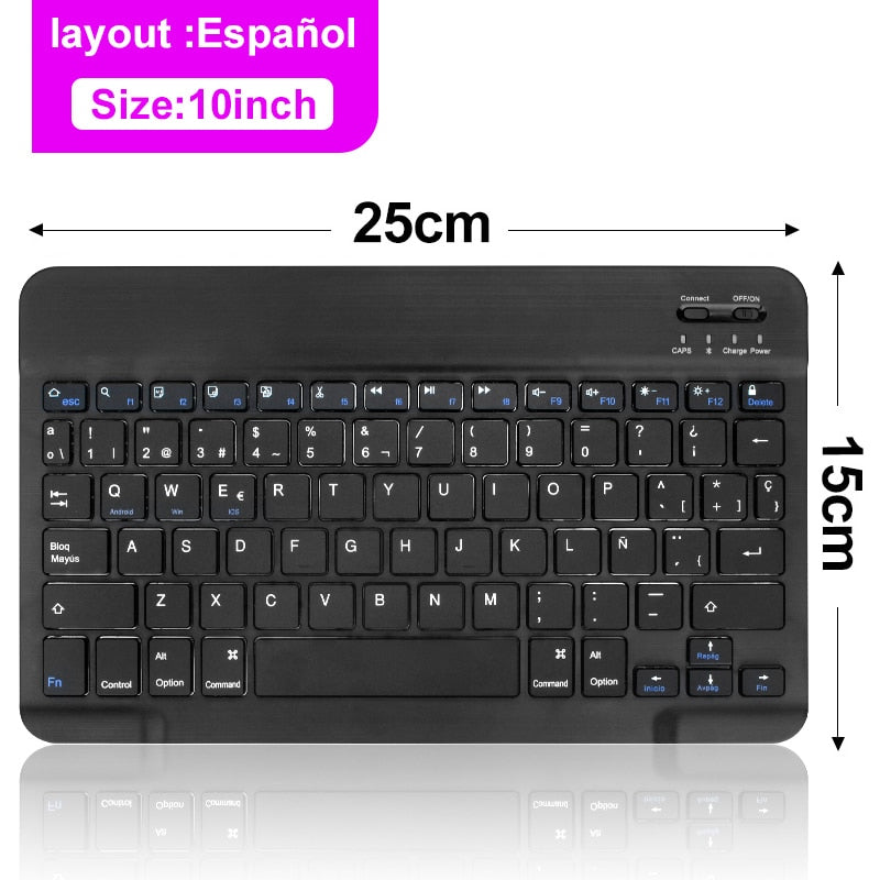 Mini Wireless Keyboard Bluetooth Keyboard For ipad Phone Tablet Russian Spainish Rechargeable keyboard For Android ios Windows