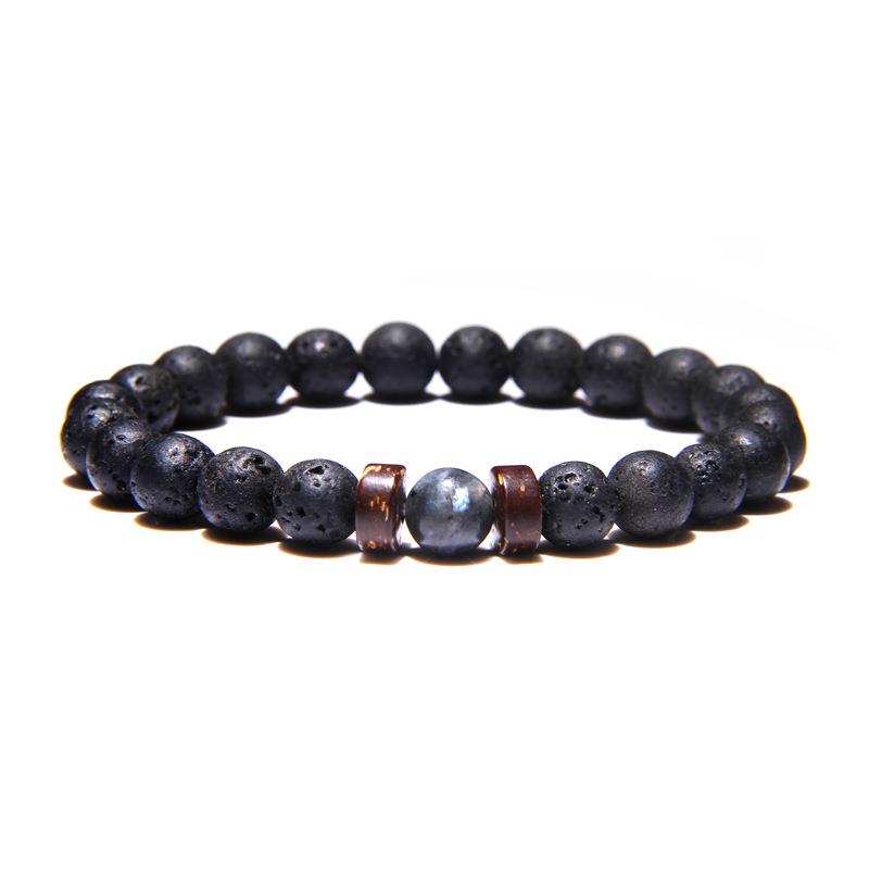 Beads Bracelet for Men Natural Volcanic Stone Bead Tibetan Buddha chakra Lava Stone Diffuser Bracelets Men Fashion New Jewelry