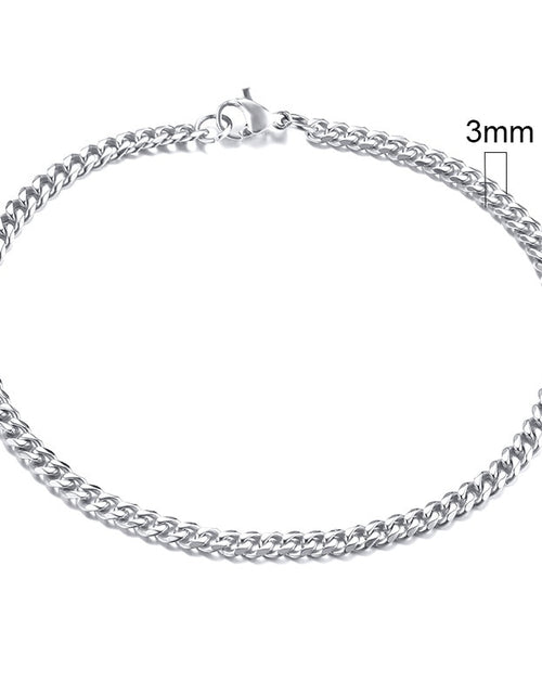 Load image into Gallery viewer, Mens Simple 3-11mm Stainless Steel Curb Cuban Link Chain Bracelets for Women Unisex Wrist Jewelry Gifts
