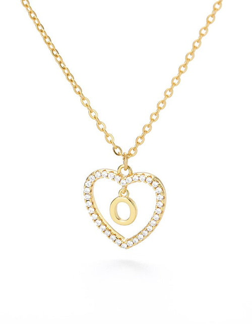 Load image into Gallery viewer, Heart Initial Necklace For Women Hollow Zircon Alphabet Necklaces Letter Pendant 2022 Trend Couple Jewelry Gift collier femme
