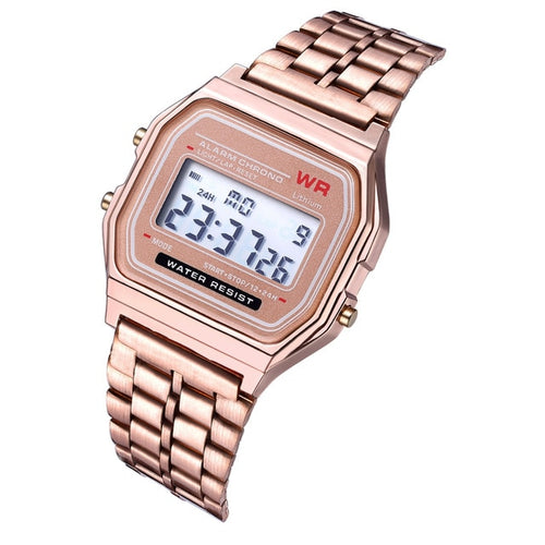 Load image into Gallery viewer, Steel Strap Watches Women Watch Men Business Clock Multifunction LED Digtal Sports Wrist Watch Electronic Clock
