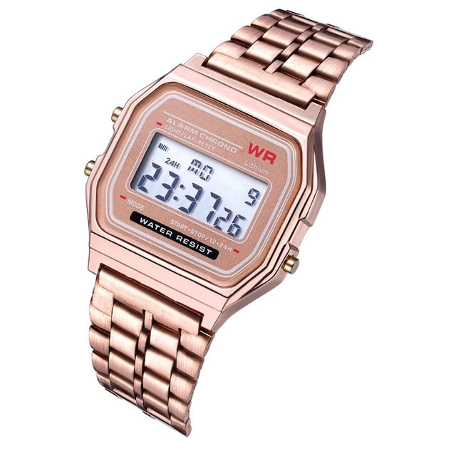 Steel Strap Watches Women Watch Men Business Clock Multifunction LED Digtal Sports Wrist Watch Electronic Clock