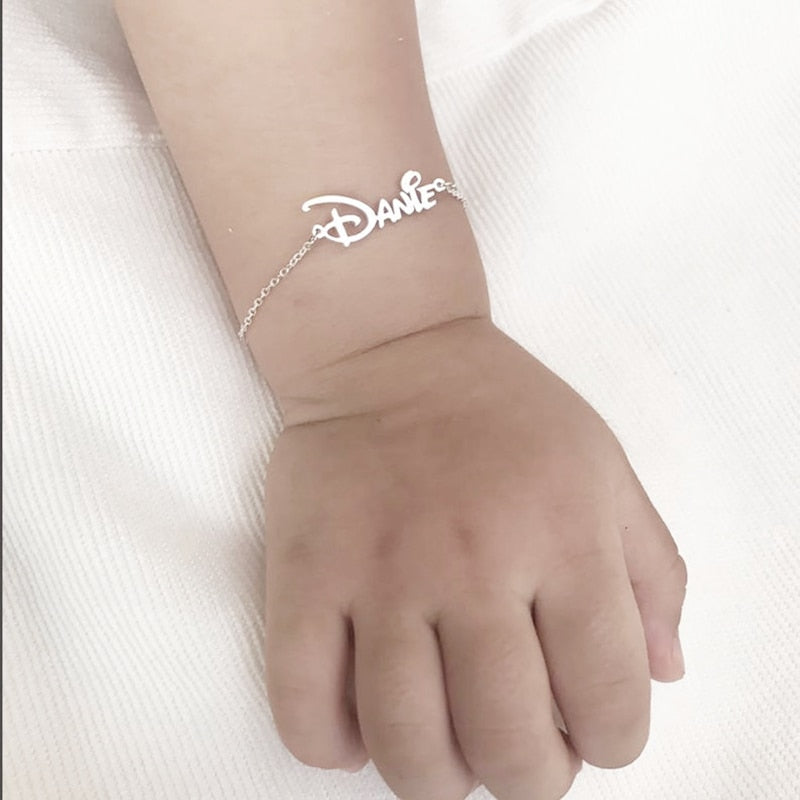 Lovely New Baby Bracelet Personalized Children Jewelry Stainless Steel Custom Kids Name Bracelet Handmade Gifts