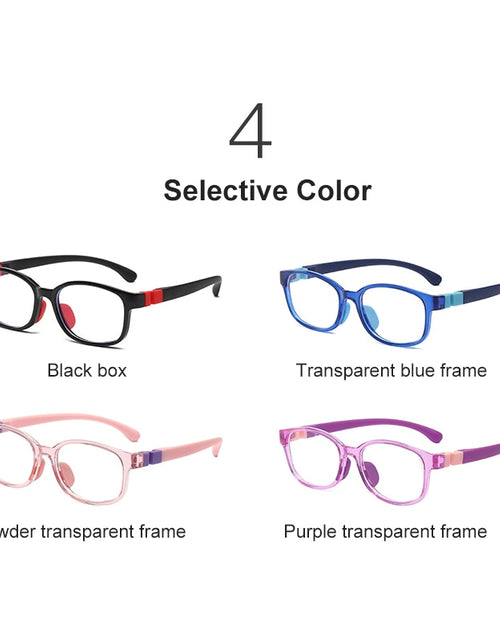 Load image into Gallery viewer, Anti Blue Light Kids Glasses Children Boy Girls Computer Transparent Blocking Reflective Eyeglasses silicone Soft Frame Eyewear
