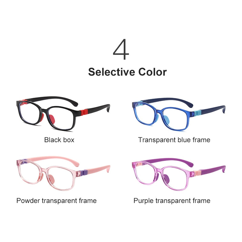 Anti Blue Light Kids Glasses Children Boy Girls Computer Transparent Blocking Reflective Eyeglasses silicone Soft Frame Eyewear