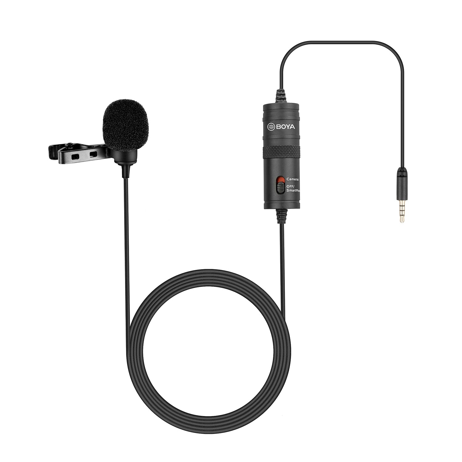 BY-M1 Condenser Lavalier Lapel Clip-on Microphone 3.5mm TRRS 6M Mic For PC iphone DSLR Camera YouTube Recording Streaming