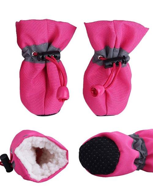 Load image into Gallery viewer, 4pcs/set Waterproof Winter Pet Dog Shoes Anti-slip Rain Snow Boots Footwear Thick Warm For Small Cats Puppy Dogs Socks Booties
