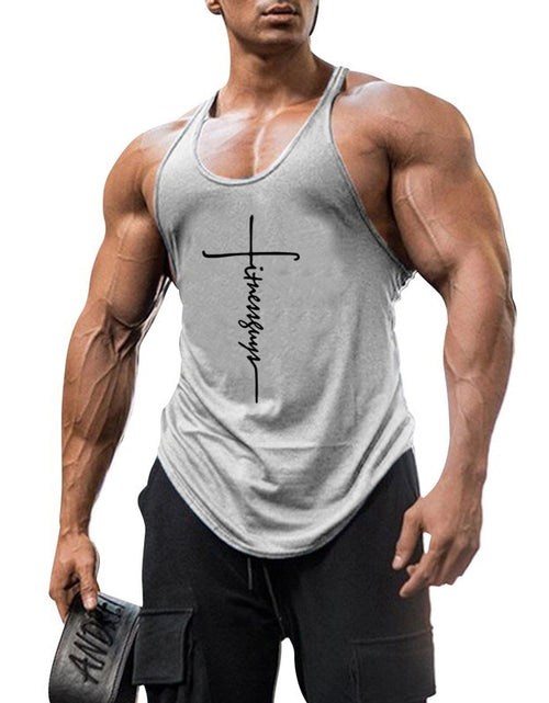 Load image into Gallery viewer, Gym Stringer Tank Top Men Bodybuilding Clothing Cotton Sleeveless Shirt Man Fitness Vest Singlet Sportwear Workout Tanktop
