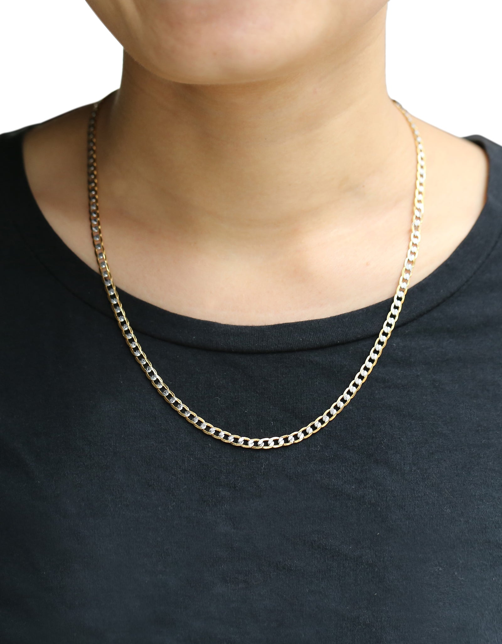 Gold Color Chain Necklace For Men Women Cuban Link Chain Male Necklace Fashion Men&#39;s Jewelry Wholesale Gifts 4mm GN64