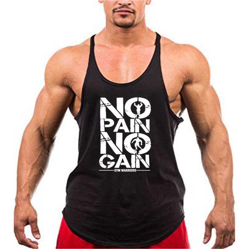 Gym Stringer Tank Top Men Bodybuilding Clothing Cotton Sleeveless Shirt Man Fitness Vest Singlet Sportwear Workout Tanktop