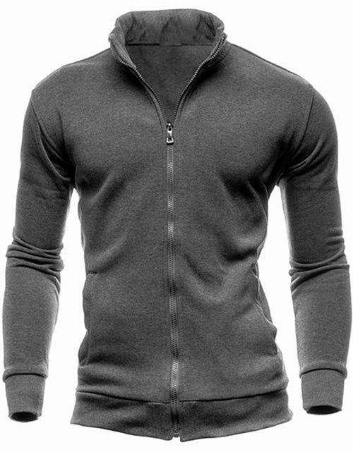 Load image into Gallery viewer, New Men&#39;s No Hoodies Sweatshirts Zipper Stand Collar Men Sweatshirts For Male No Hooded Sweatshirt Man Pullover
