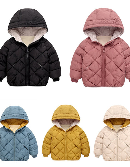 Load image into Gallery viewer, Autumn Winter New Children Down  Jacket Boys Girls Fashion Thick Warm Jacket Baby Hooded Warm Outwear Kids Cotton Coat 2-7 Year
