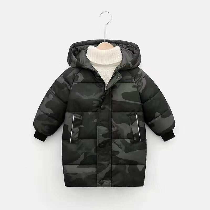 Autumn Winter New Children Down  Jacket Boys Girls Fashion Thick Warm Jacket Baby Hooded Warm Outwear Kids Cotton Coat 2-7 Year