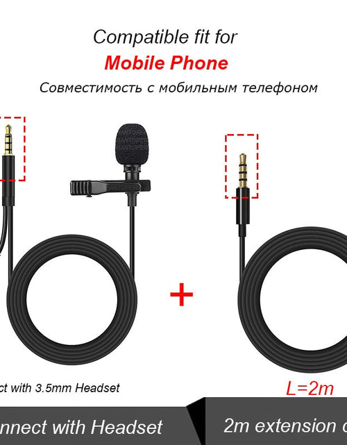 Load image into Gallery viewer, 3.5mm Mini Lavalier Microphone Metal Clip Lapel Mic for Mobile Phone PC Laptop Wired Mikrofo/Microfon for Speaking Vocal Audio
