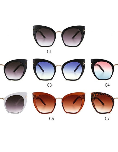 Load image into Gallery viewer, Half Frame Tom Rimless Sunglasses Women Men Brand Designer Female Oversized Square Sun Glasses CE Shades OM694
