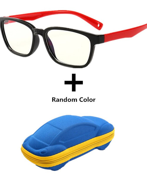 Load image into Gallery viewer, Anti blue Light Kids Glasses Boys Girls Optical Frame Computer Transparent Glasses Children Silicone Soft Eyeglasses +Car Case
