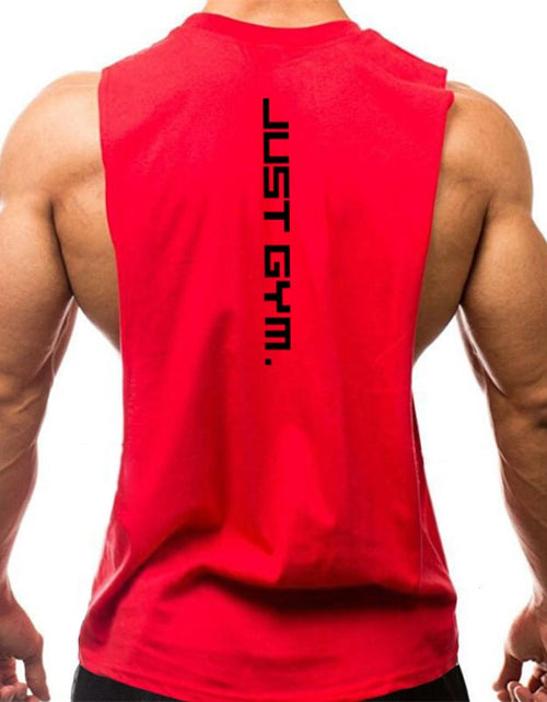 Load image into Gallery viewer, Just Gym Clothing Fitness Mens Sides Cut Off T-shirts Dropped Armholes Bodybuilding Tank Tops Workout Sleeveless Vest
