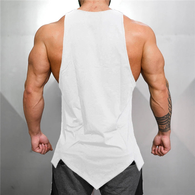 Gym Stringer Clothing Bodybuilding Tank Top Men Fitness Singlet Sleeveless Shirt Solid Cotton Undershirt Muscle Vest