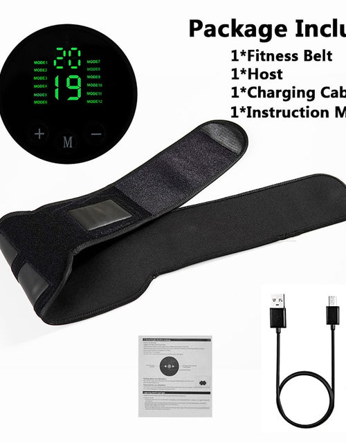 Load image into Gallery viewer, Body Abdominal Muscle Trainer Stimulator EMS Fitness Belt Electronic Toning Slimming Belts Abdomen Waist Support OK Fabrics
