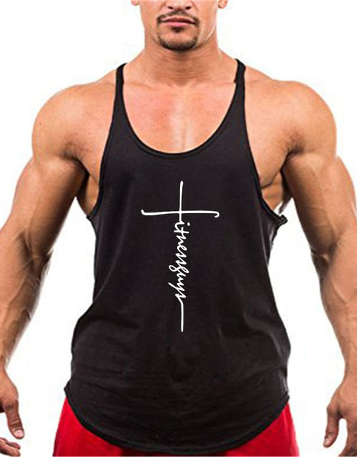 Load image into Gallery viewer, Gym Stringer Tank Top Men Bodybuilding Clothing Cotton Sleeveless Shirt Man Fitness Vest Singlet Sportwear Workout Tanktop
