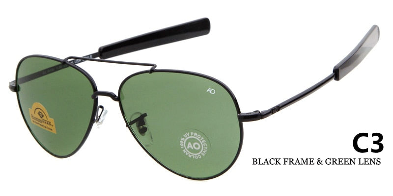 Sunglasses pilot 90s Men Army Military 12K Gold Tint Frame American Optical Lens Sun Glasses with Box OM288B