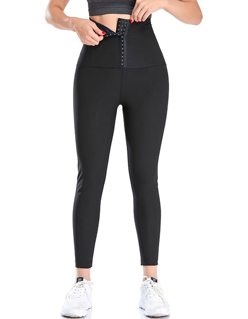 Load image into Gallery viewer, Women&#39;s Sweat Leggings Waist Trainer Body Shaper Sauna Compression High Waist Sport Pants For Weight Loss Slimming Shapewear
