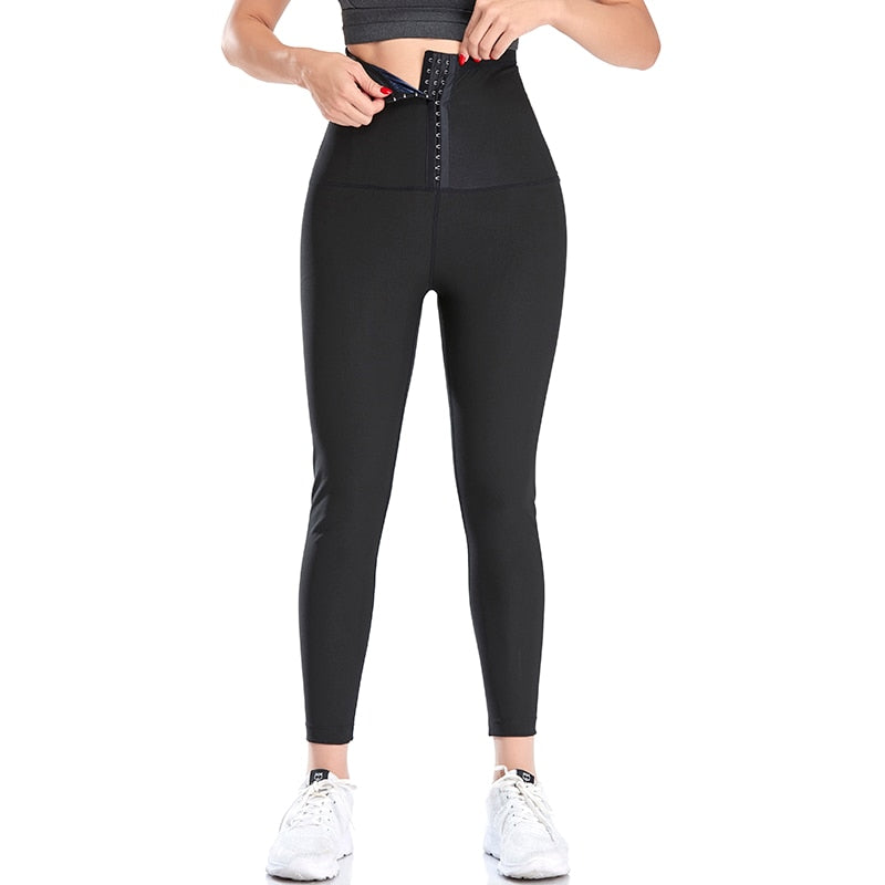 Women&#39;s Sweat Leggings Waist Trainer Body Shaper Sauna Compression High Waist Sport Pants For Weight Loss Slimming Shapewear