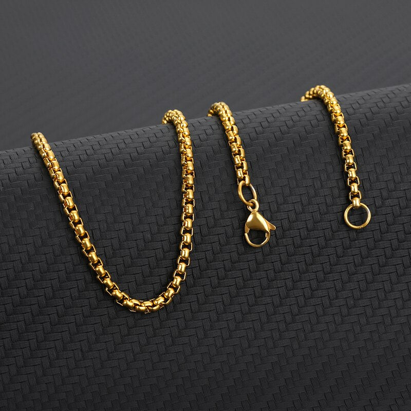 Gold  Color Chain Necklace for Women Stainless Steel Link Choker Necklace Aesthetic Jewerly Collares Mujer Wholesale