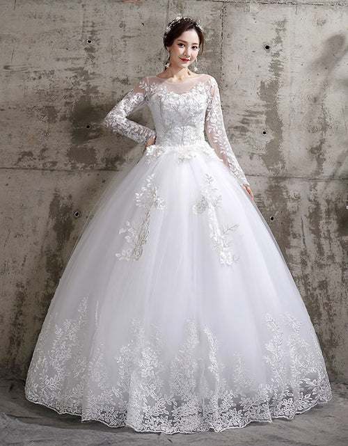 Load image into Gallery viewer, Wedding Dress 2022 New Birde Long Sleeve Ball Gown Luxury Lace Wedding Dresses Vestido De Noiva Robe De Mariee Plus Size
